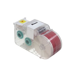PANDUIT T100X000VWC-WH Casete de Etiquetas de Vinilo de Cinta Continua Color Blanco Sobre Rojo Uso Interior/Exterior 25.4 mm de Ancho x 7.6 Metros de Largo (24.93 Pies)