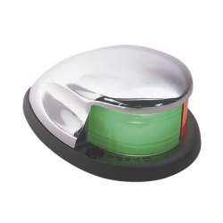 PERKO 0227-DP0-CHR Luz Bi-Color de Montaje Horizontal con Carcasa Cromada para Embarcaciones a Motor Menores de 20 Metros