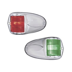 PERKO 1264-DP0-CHR Set de Luces Laterales de Montaje Horizontal con Carcasa de Acero para Embarcaciones a Motor de Menos de 12 Metros