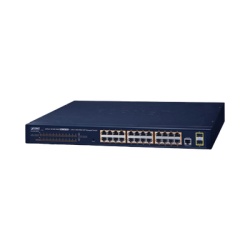 PLANET GS-4210-24P2S Switch PoE Administrable Capa 2 / 24 Puertos10/100/1000BASE-T / 2 SFP 100/1000BASE-X / POE 802.3af/at
