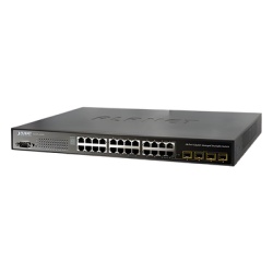 PLANET SGSW-24040HP Switch administrable L2 stack gigabit de 24 puertos con PoE 802.3af/at a 10/100/1000 Mbps con 4 puertos SFP 1000 Mbps