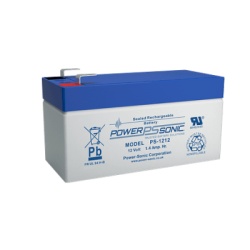 POWER SONIC PS-1212-F1 Bateria 12V 1.4AH Para Respaldo Tecnologias AGM/VRLA 5 Anos Vida Util Terminales F1 Reconocida UL