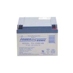 POWER SONIC PS-12260-NB Bateria 12V 26AH Para Respaldo Tecnologias AGM/VRLA 5 Anos Vida Util Terminales NB Reconocida UL