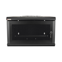 PRECISION PS06550DU Gabinete de Pared 19 Pulgadas / 6U / 600 x 550 x 368 mm (23.6 x 21.7 x 14.5 in) / Acero SPCC RAL 9004 / Carga Estatica 60 kg / IP20 Interior / Ventiladores CA / Panel Cepillo para
