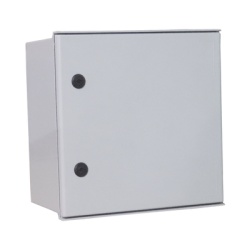 PRECISION PST-4040-20P Gabinete de Poliester IP65 Uso en Intemperie (400 x 400 x 200 mm) con Placa Trasera Interior de Plastico (Incluye Chapa y Llave).