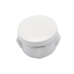 PRECISION PST-C70-ER Caja Derivacion-Conexion de Plastico Circular con 4 Glandulas de Goma (70 diametro X 48 alto mm). Para Instalaciones Comerciales Residenciales e Industriales. Cerrado a Presion.