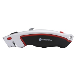 PRECISION PST-H050-01 Navaja Uso Rudo con Cortador de Cable Cuerpo Metalico Mango Ergonomico (Con 5 Hojas de Repuesto).