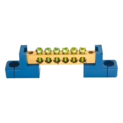 PRECISION PSTTBSCR Terminal de CableadoTipo Puente / 6 Orificios / Tornillos M5 / PP Retardante a la Flama / 16 mmÂ² / 80 A / 750 V CA