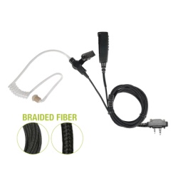 PRYME SPM-2330S-BF Microfono De Solapa de 2 Cables De Fibra Trenzada Serie SPM2300BF Con Conector Icom de 2 Pines y Tornillos