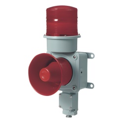 QLIGHT SDL-WS-220-R Combinacion de baliza LED color roja con sirena electronica para aplicaciones de la industria pesada max.114 dB a 220 VCA