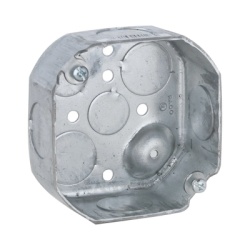 RACO HUB-126 Caja Octagonal de 4" / Profundidad 1 1/2" / 6 Entradas de 3/4" 2 Entradas de 1/2" / Troquelada.