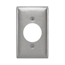 RACO HUB-SS-720 Placa para Receptaculo Sencillo 20 y 30 A de Media Vuelta/ 1.6" (40 mm) / Acero Inoxidable.