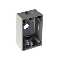 RAWELT RR-0282 Caja Condulet FS de 3/4" (19.05mm) con tres bocas a prueba de intemperie.