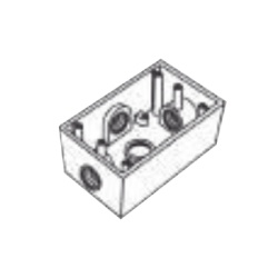 RAWELT RR-0455 Caja Rectangular de 3/4" (19.05 mm ) con 4 bocas a prueba de intemperie.