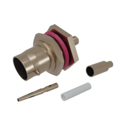 RF INDUSTRIES LTD RFB-1117-BT-04 Conector BNC Hembra/ Chasis en D-Plano de Anillo Corto/ RG-174 RG-316 Niquel/Oro/Teflon.a??