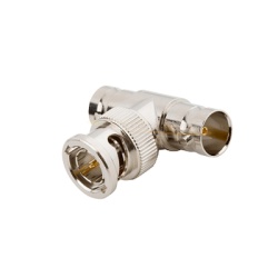 RF INDUSTRIES LTD RFB-1130-1 Adaptador en T para 50 Ohm de BNC Macho a Doble BNC Hembra Troquelado Niquel/ Oro/ Delrin.