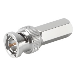 RF INDUSTRIES LTD RFB-1705 Conector BNC Macho de Ensamble Roscable (Hex.) en Sentido de las Manecillas de Reloj para Cable Coaxial RG-59/U Niquel/ Oro/ Delrin.