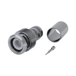 RF INDUSTRIES LTD RFB-1707-QQ Conector BNC Macho (75 Ohm No Reales) Anillo Plegable para RG-59/U/62 Niquel/ Niquel/ Delrin.