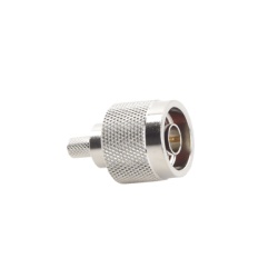 RF INDUSTRIES LTD RFN-1006-8X Conector N Macho Anillo Plegable y Pin Cautivo para RG-8/X 9258 LMR-240 Niquel/ Oro/ Teflon.