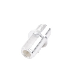 RF INDUSTRIES LTD RFN-1023 Adaptador Doble N Hembra para Chasis de Montaje Frontal en Doble D Plano y Cuerpo Plateado.