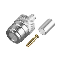 RF INDUSTRIES LTD RFN-1029-SP Conector N Hembra de Anillo Plegable para Cable PROFLEX o Grupo P Plata/ Oro/ Teflon.