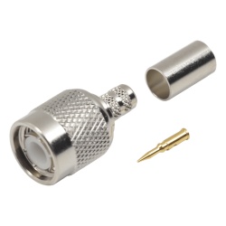 RF INDUSTRIES LTD RFT-1202-2 Conector TNC Macho de Anillo Plegable para Cables RG-58/U LMR-195 Niquel/ Oro/ Delrin.
