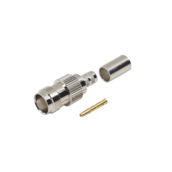RF INDUSTRIES LTD RFT-1217-X Conector TNC Hembra de Anillo Plegable para Cables RG-8/X LMR-240 Grupo X Niquel/ Oro/ Delrin.