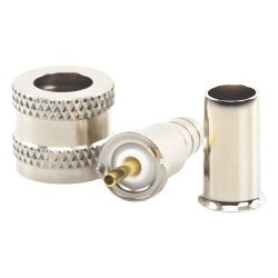 RF INDUSTRIES LTD RFU-600-1 Conector Mini UHF Macho 50 Ohm de Anillo Plegable para Cables RG-58/U RG-142/U Niquel/Oro/Delrin.