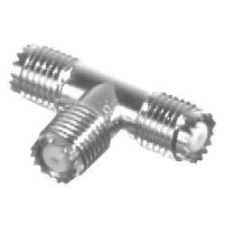 RF INDUSTRIES LTD RFU-632 Adaptador en T de Conector Mini-UHF Hembra a Doble Mini-UHF Hembra Niquel/ Plata/ Teflon.