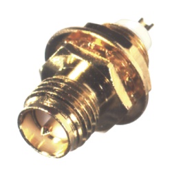 RF INDUSTRIES LTD RP-3251-1 Conector SMA Hembra Inverso de Montaje Frontal en Panel D-Plano Soldable Oro/ Oro/ Teflon.