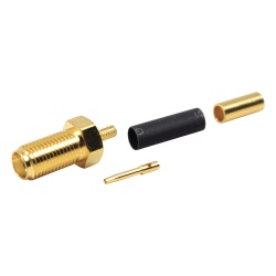 RF INDUSTRIES LTD RSA-3050-1B Conector SMA Hembra de Anillo Plegable para Cables RG-174/U 8216 Oro/ Oro/ Teflon.