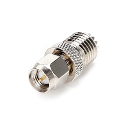 RF INDUSTRIES LTD RSA-3450 Adaptador en Linea de Conector SMA Macho a Mini-UHF Hembra Niquel/ Oro/ Teflon.Au/Teflon.