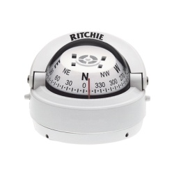 RITCHIE S-53W Brujula serie Explorer en color blanco para montaje en superficie cuenta con iluminacion nocturna color verde.