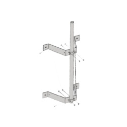 ROHN WM212 Montaje doble de pared con mastil de 2-3/8" x 0.154" x 6 (1.8 m).
