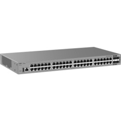 RUIJIE RG-CS62-48GT4XS Switch de Acceso Gigabit / 48 Puertos 10/100/1000BASE-T / 4 Puertos SFP+ 1GE/2.5GE/10GE / Capacidad 176 Gbps / Capa 3 / VSU / 1 RU / Alimentación Fija AC / Línea Cybrey