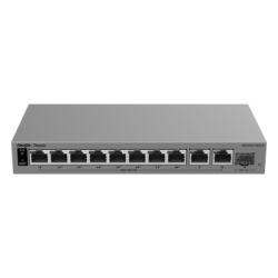 RUIJIE RG-ES211GS-LP Switch Layer 2 Smart Cloud-Managed / 11 Puertos Gigabit / 8 Puertos PoE+ IEEE 802.3af/at 70 W / 1 Puerto SFP Uplink / Proteccion 6 kV / Gabinete Metalico Fanless / Gestion Cloud d