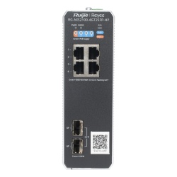 RUIJIE RG-NIS2100-4GT2SFP-HP Switch Industrial PoE+ hasta 180 watts Ideal para temperaturas Extremas y proteccion contra descargas 1 puerto PoE++ 60W y 3 puertos PoE+ 30W 2 SFP Uplink