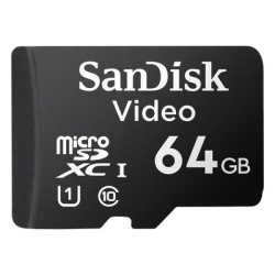 SANDISK SDSDQAS4064GBP Memoria microSD SanDisk 64GB / Alta Resistencia / Videovigilancia / Clase 10
