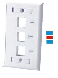 SAXXON CPA0001 TVC F12UC3PWH - Placa frontal / 3 Ventanas / Color blanco / Etiquetas / Iconos de color