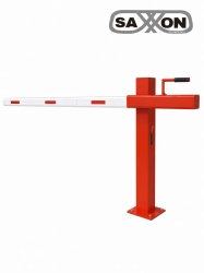 SAXXON SYS3470001 SAXXON EH50L - Barrera manual para control de acceso vehicular / 5 Metros / Brazo de aluminio / REFLEJANTES / Color Rojo / Sobre Pedido T. E. de 2 a 3 Semanas
