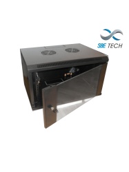 SBE TECH SBT1580055 SBE TECH SBE-GNLPAR19X4UR Gabinete de pared 4UR/ 60.0 cm de ancho/ 45.0 cm de profundidad Puerta delantera de cristal templado/ Cerradura y llaves