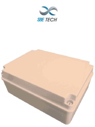 SBE TECH SBT1630015 SBE TECH OP380300120 - Caja plastica con tapa opaca de 38x30x12 cm multiusos IP66 fabricada en material autoextinguible y resistente a la abrasion