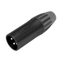 SEETRONIC SCMM3-B XLR conector de cable macho carcasa enchapada en negro contactos enchapados en plata