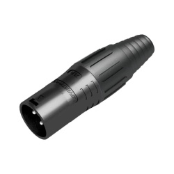SEETRONIC SCSM3-B XLR conector de cable macho carcasa enchapada en negro contactos enchapados en plata