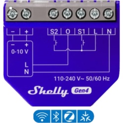SHELLY SHELLYDIM010VPMG4 Controlador de Atenuacion Inteligente / 0-10V y 1-10V / Wi-Fi, Matter y Zigbee / ESP32-C6 / 110-240 VAC / 13 A / PM Gen4