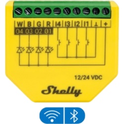SHELLY SHELLYPLUSRGBWPM Controlador inteligente inalambrico WIFI para tiras LED RGB RGBW/ Nube P2P / Medicion de consumo/ Soporta Google y Alexa / 12A