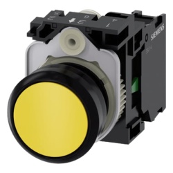 SIEMENS 3SU11000AB301BA0 Boton 3SU11000AB301BA0 Sirius 22mm Color Amarillo Incluye soporte y contacto Normalmente Abierto.