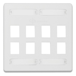 SIEMON 10GMX-FPD08-02 Placa de Pared Doble Modular 10G MAX de 8 Salidas Color Blanco