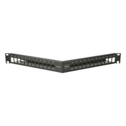 SIEMON 10GMXP-A1-24E Patch Panel Angulado 10G MAX UTP / 24 Puertos Vacíos / 1U Rack 19" / Compatible Z-MAX® y UltraMAX™ / Color Negro / Administrador de Cable Integrado