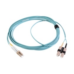 SIEMON FJ2-LCSC5L-03AQ Jumper de Fibra Optica Multimodo 50/125 XGLO OM3 LC-SC Duplex OFNR Color Aqua 3 Metros (9.84 Pies)